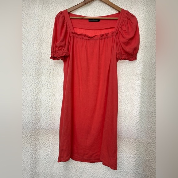 Pomander Place Tuckernuck Darcy Dress Small Coral Linen Blend Summer Chic Beach - Picture 13 of 13